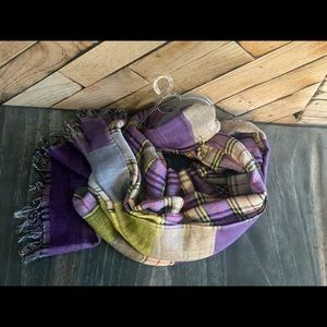 JK Johnson Purple Plaid Scarf